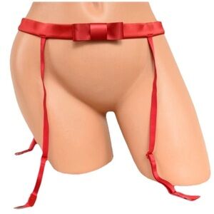 Victoria's secret very sexy rosebud dot garter belt LIPSTICK RED XSMALL SMALL